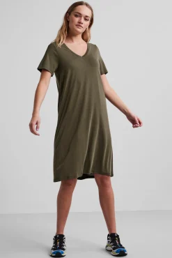 Pieces Vestido Midi De Tencel Verde Discount