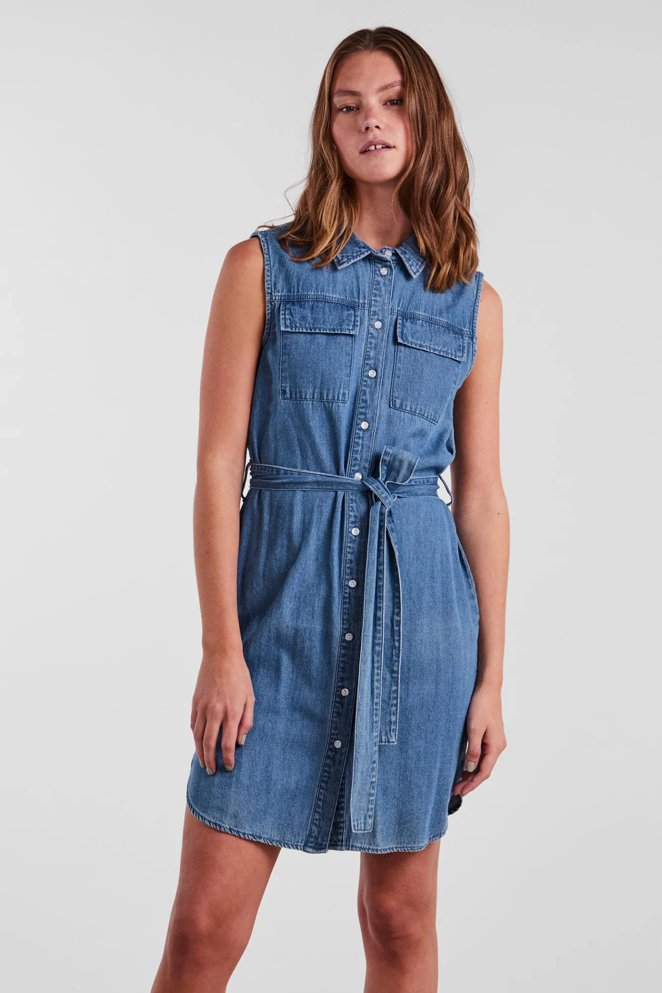 Pieces Vestido Midi De Tirantes. Azul Medio Hot