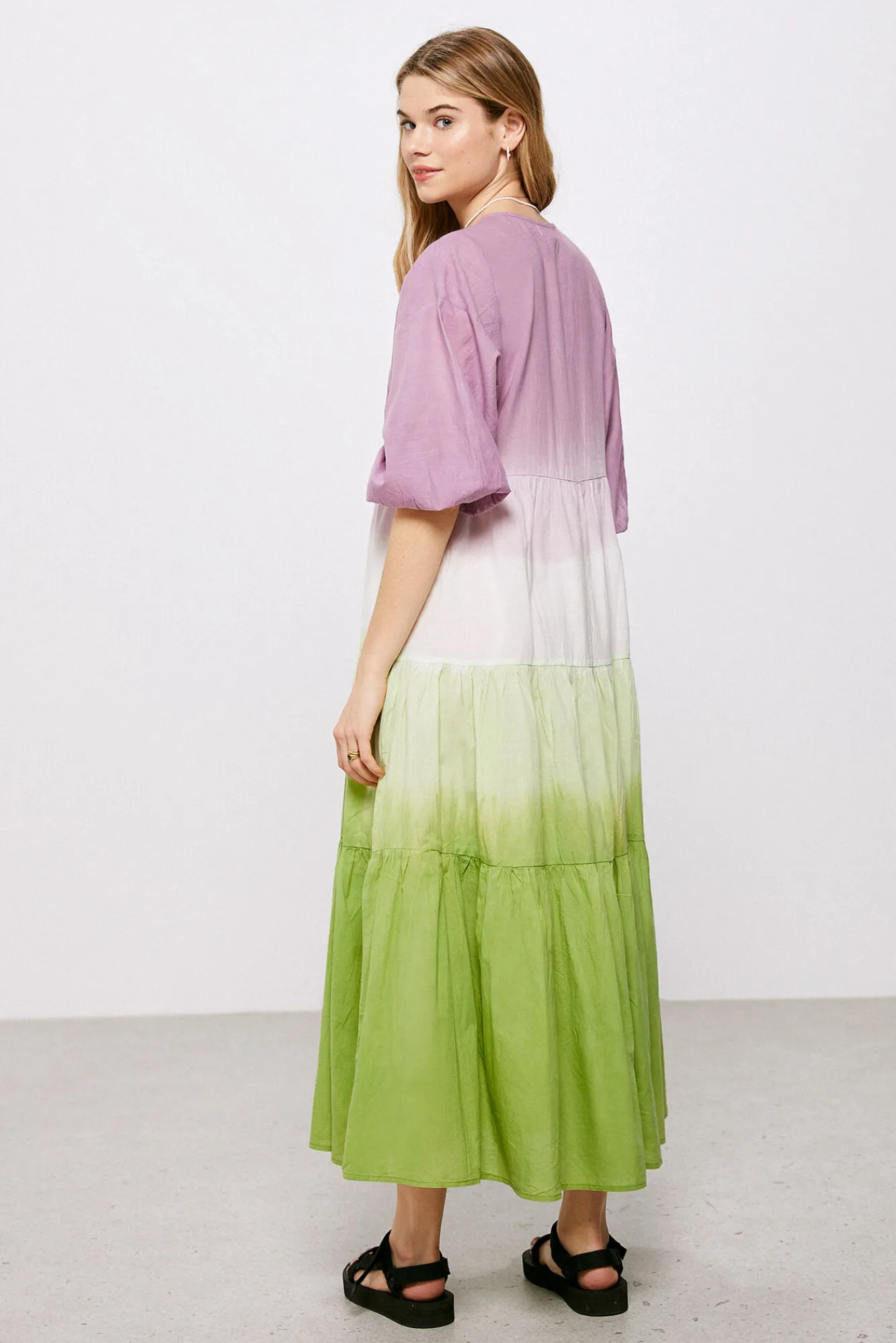 High Spirits Vestido Midi Dip Dye Morado