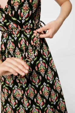 * Vestido Midi Escote Cruce Negro New