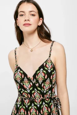 * Vestido Midi Escote Cruce Negro New