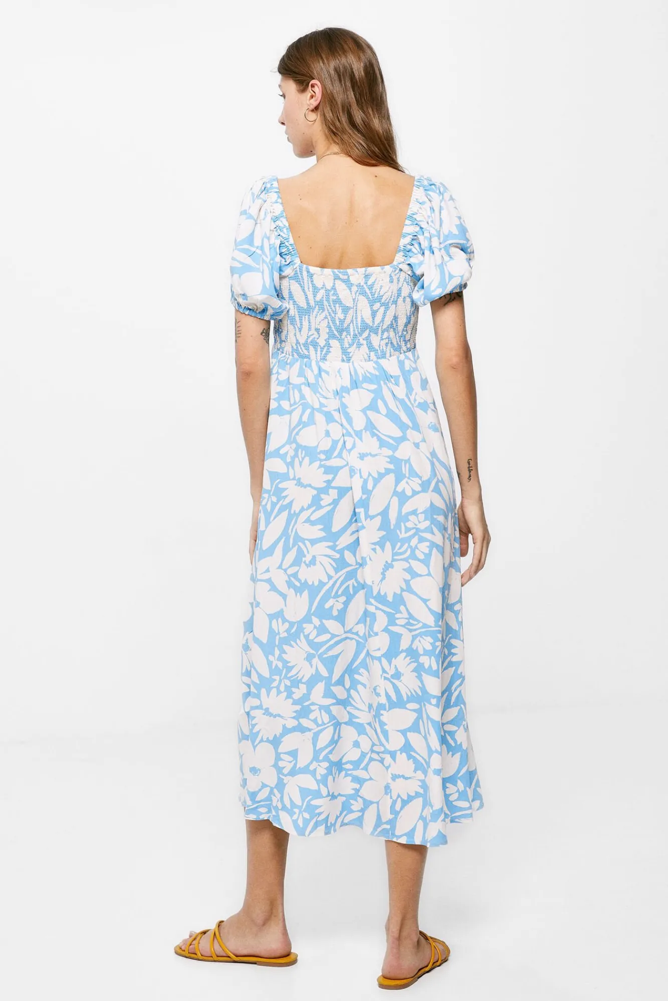 * Vestido Midi Escote Lazo Azul Medio Sale