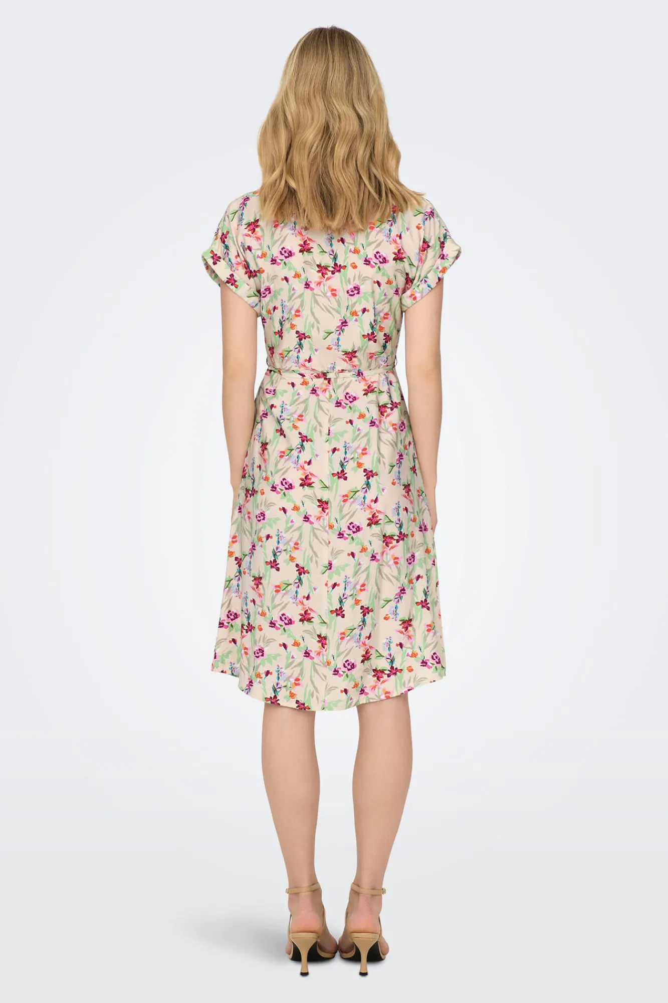 JDY Vestido Midi Estampado Camisero Gris Medio Hot