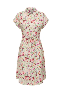 JDY Vestido Midi Estampado Camisero Gris Medio Hot