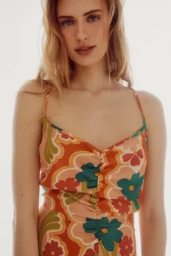 Slowlove Vestido Midi Frunce Multicolor Discount