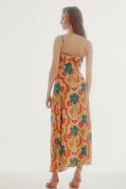 Slowlove Vestido Midi Frunce Multicolor Discount
