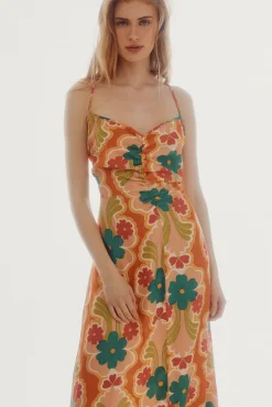 Slowlove Vestido Midi Frunce Multicolor Discount