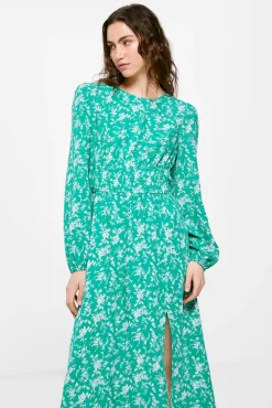 * Vestido Midi Gomas Cintura Verde Discount