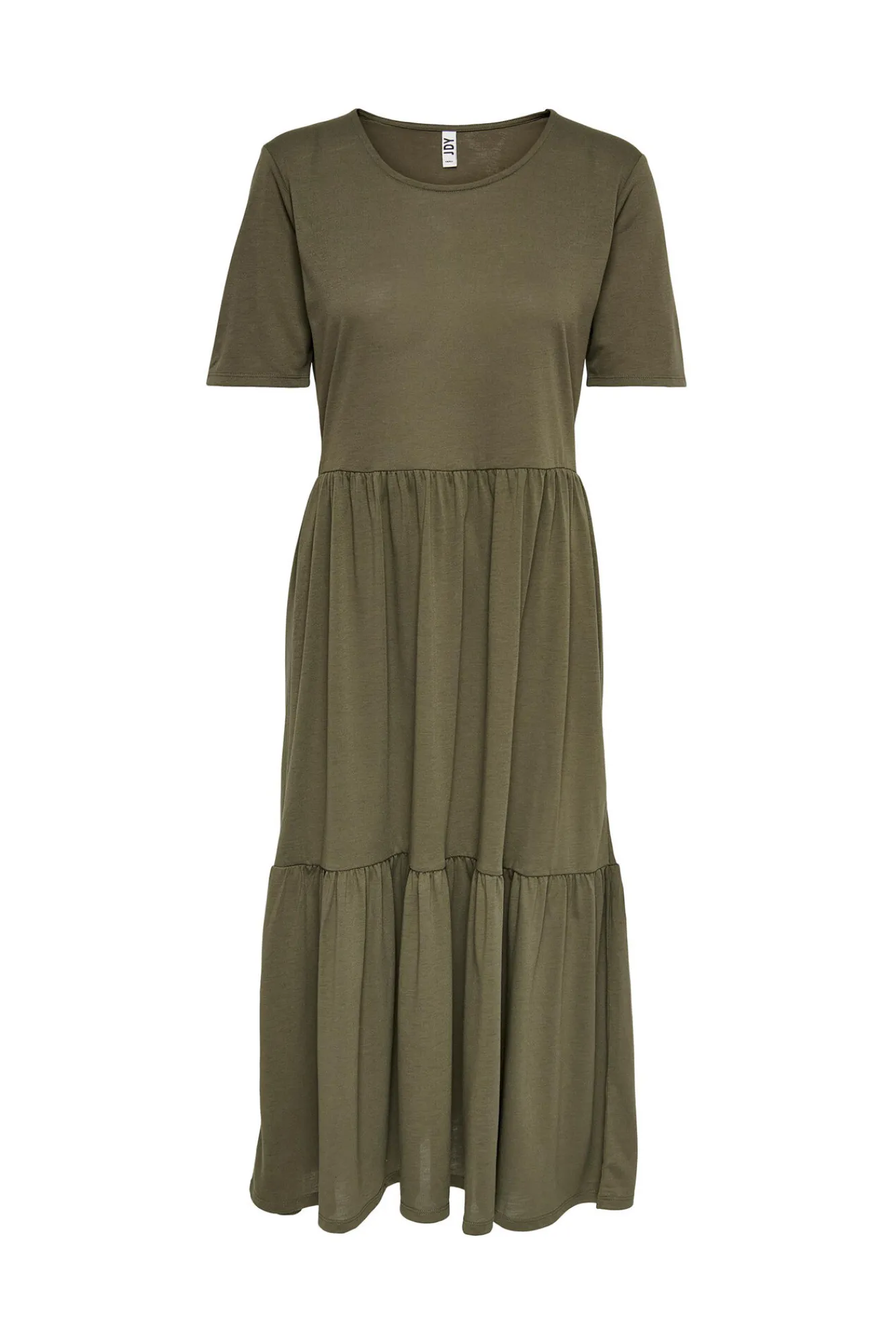JDY Vestido Midi Manga Corta Kaki Oscuro Sale