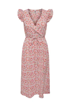 JDY Vestido Midi Manga Corta Blanco Sale