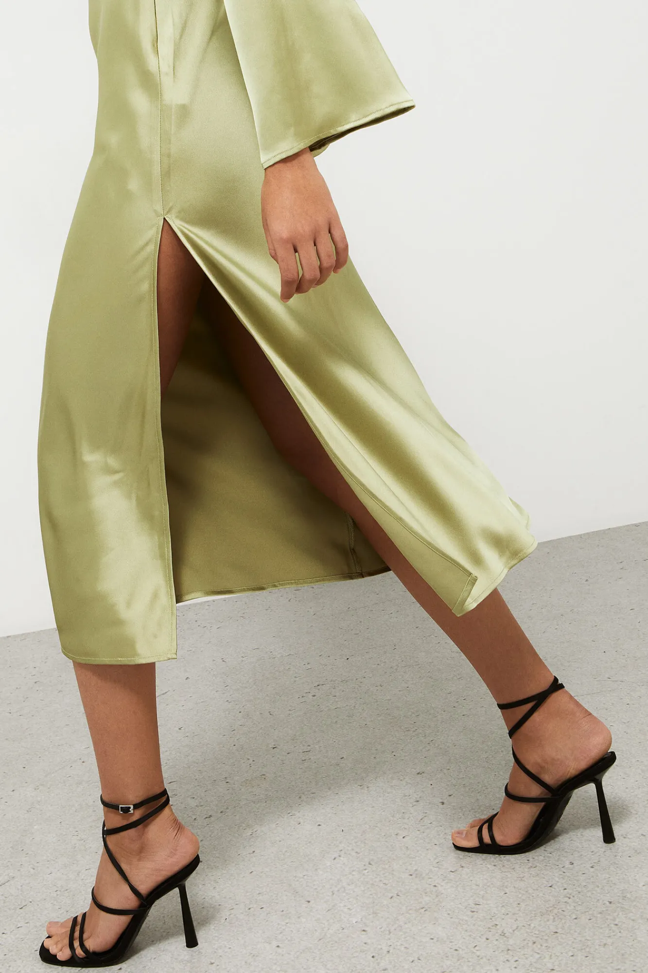 High Spirits Vestido Midi Satinado Verde Best