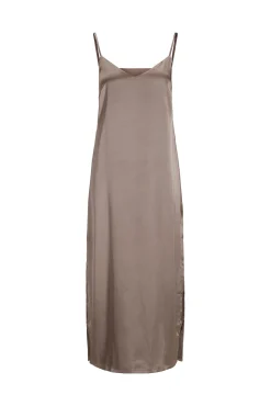 Jack & Jones Vestido Midi Satinado De Tirantes Gris Medio Hot