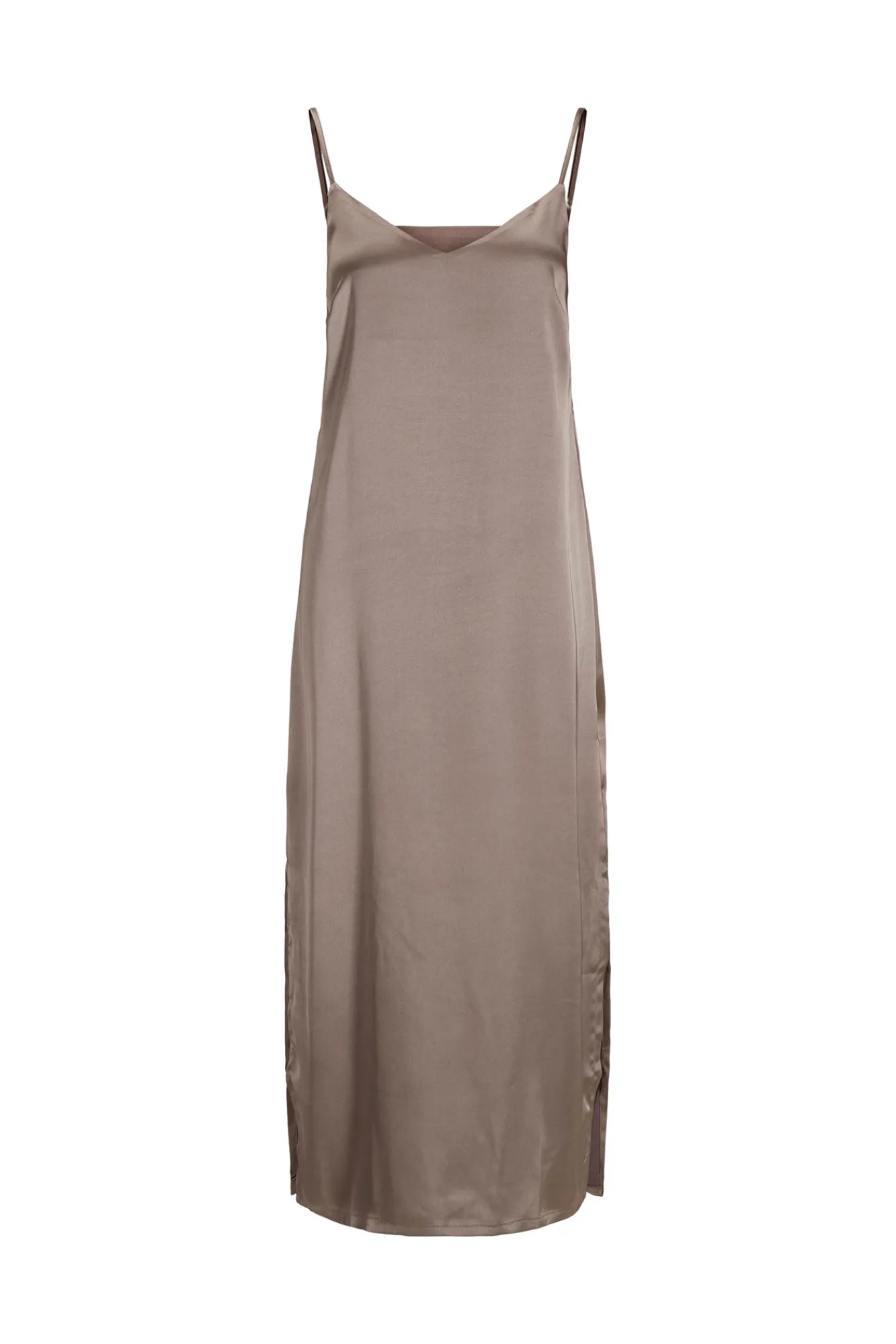 Jack & Jones Vestido Midi Satinado De Tirantes Gris Medio Hot