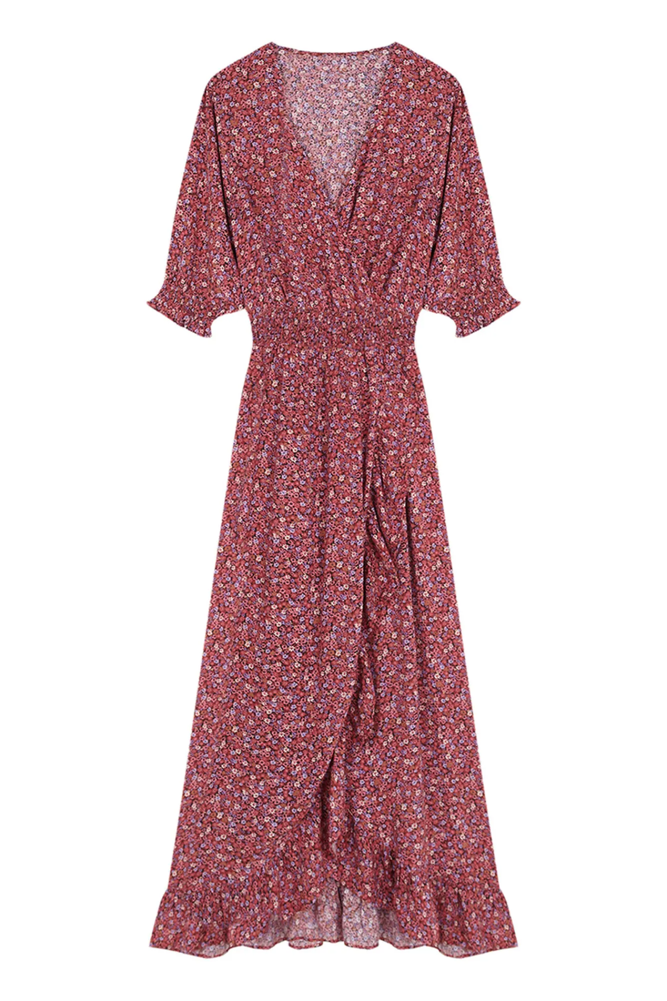 Women'secret Vestido Midi Volantes Rosa Estampado Hot