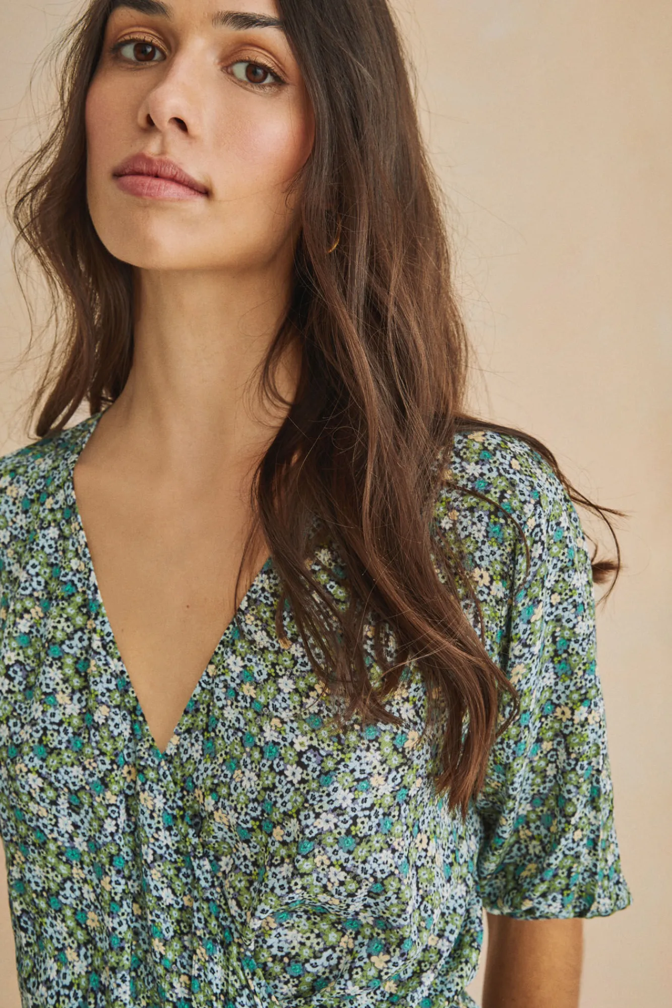 Women'secret Vestido Midi Volantes Verde Estampado New