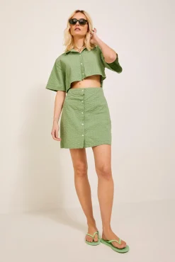 Jack & Jones Vestido Mini Camisero Cut Out Verde Sale