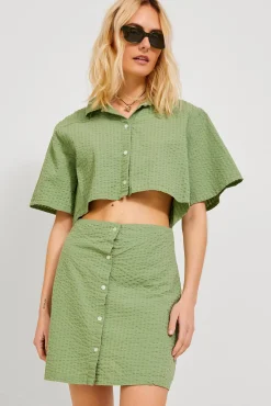 Jack & Jones Vestido Mini Camisero Cut Out Verde Sale