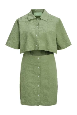 Jack & Jones Vestido Mini Camisero Cut Out Verde Sale