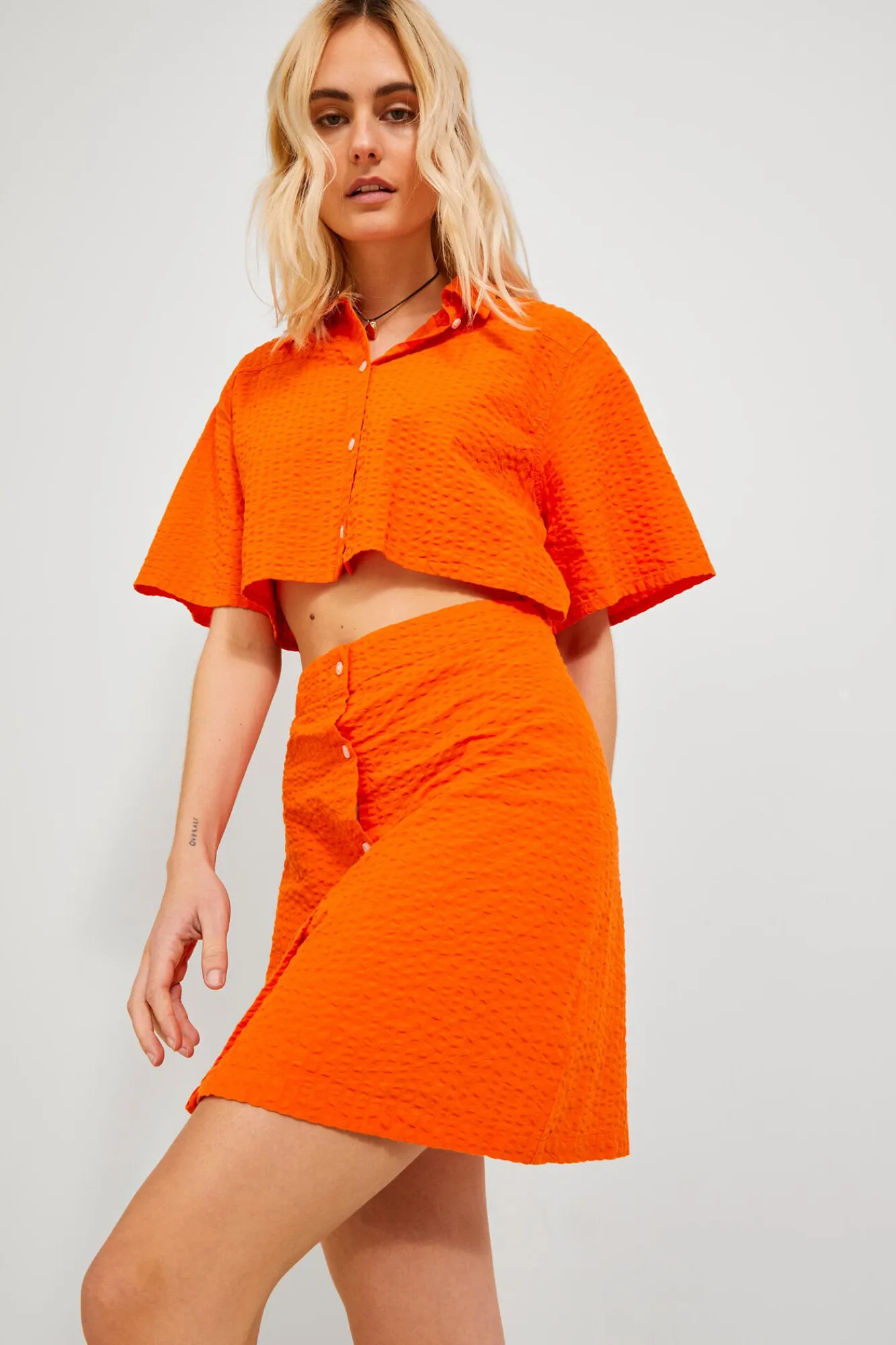 Jack & Jones Vestido Mini Camisero Cut Out Naranja Outlet