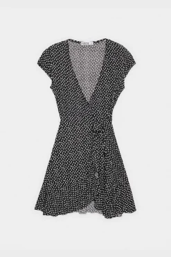 Inside Vestido Mini Con Estampado Negro Hot