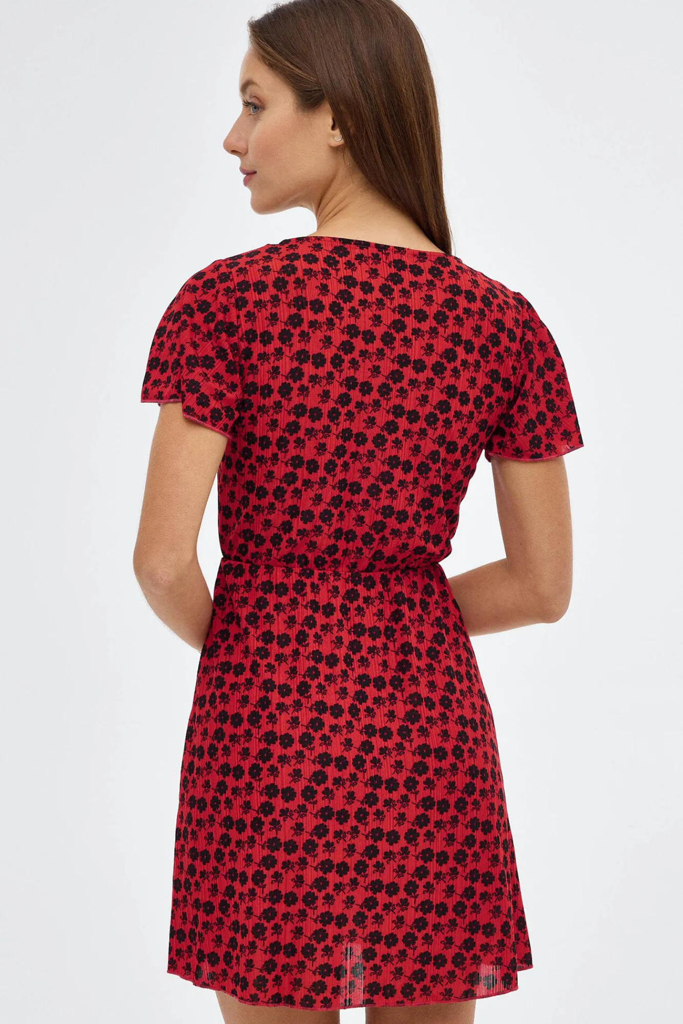 Inside Vestido Mini Con Estampado Estampado Rojo Hot
