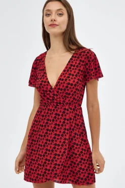 Inside Vestido Mini Con Estampado Estampado Rojo Hot