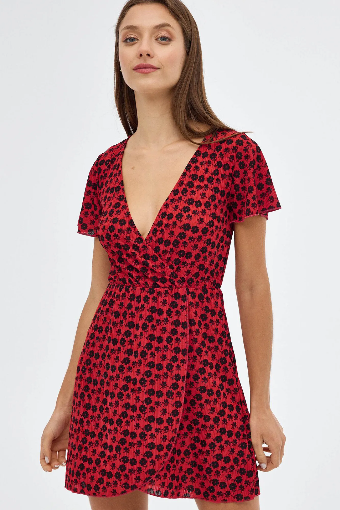 Inside Vestido Mini Con Estampado Estampado Rojo Hot