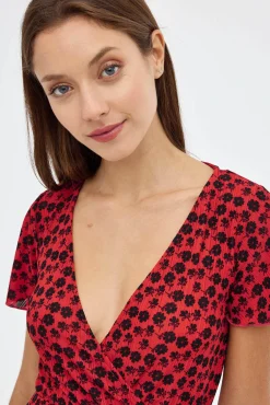 Inside Vestido Mini Con Estampado Estampado Rojo Hot