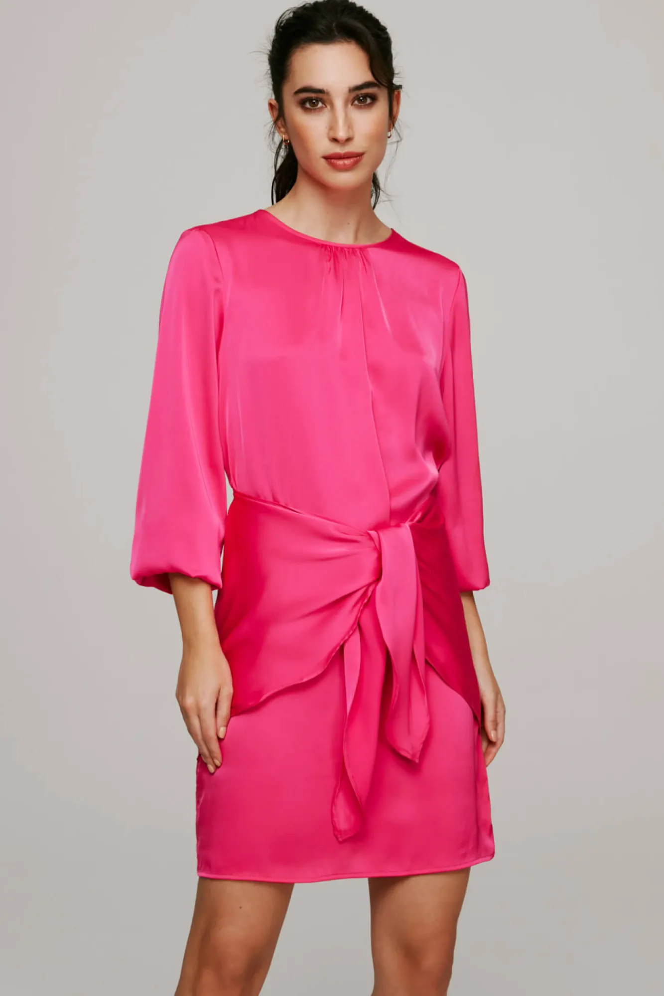 Vila Vestido Mini De Manga Larga. Rosa New