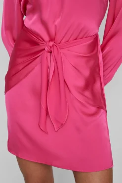 Vila Vestido Mini De Manga Larga. Rosa New