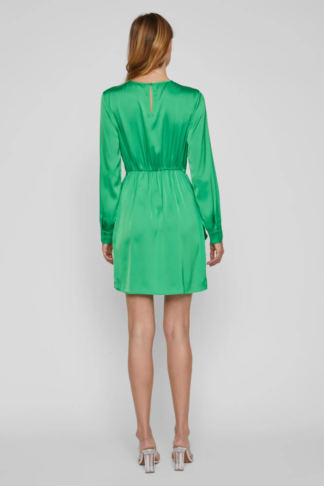 Vila Vestido Mini De Manga Larga. Verde Sale