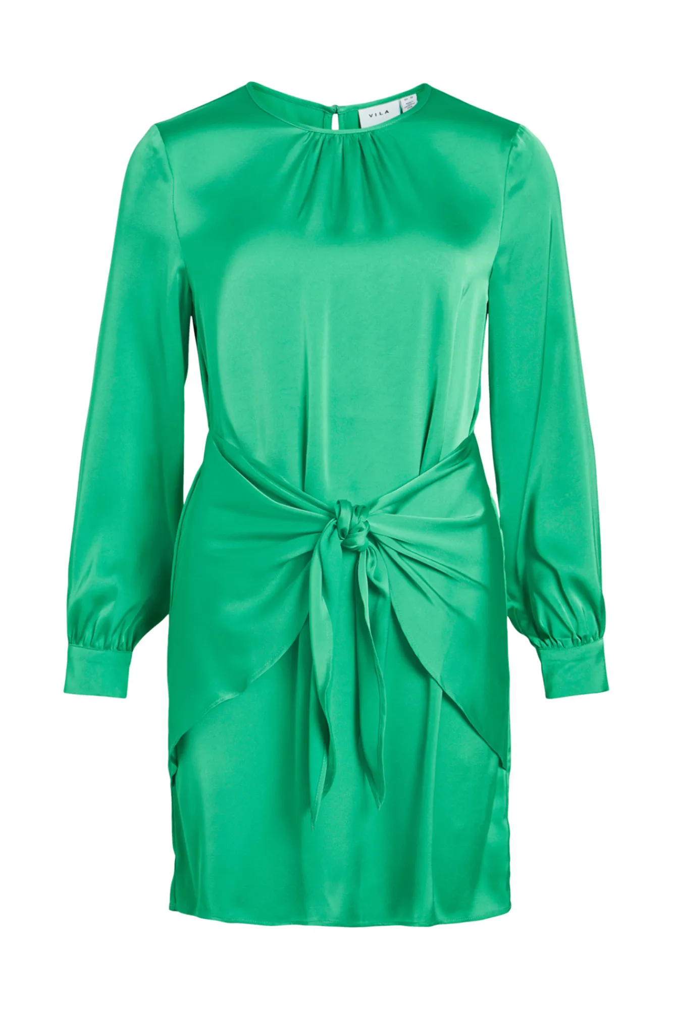 Vila Vestido Mini De Manga Larga. Verde Sale