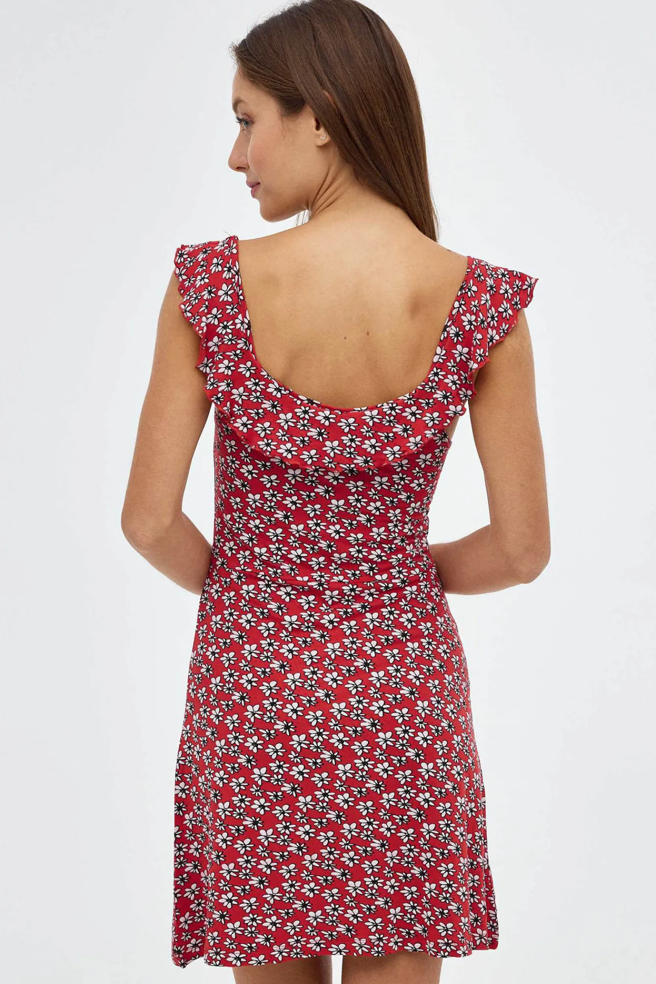 Inside Vestido Mini Estampado Floral Rojo