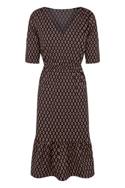 Cortefiel Vestido Punto Estampado Negro Best