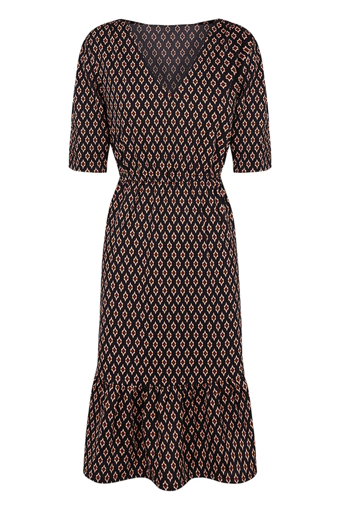 Cortefiel Vestido Punto Estampado Negro Best