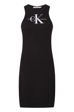 Calvin Klein Vestido Punto Milano Negro Hot