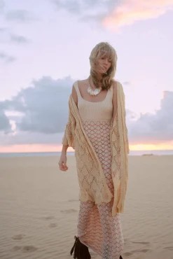 Slowlove Vestido Punto Ondas Marfil Clearance