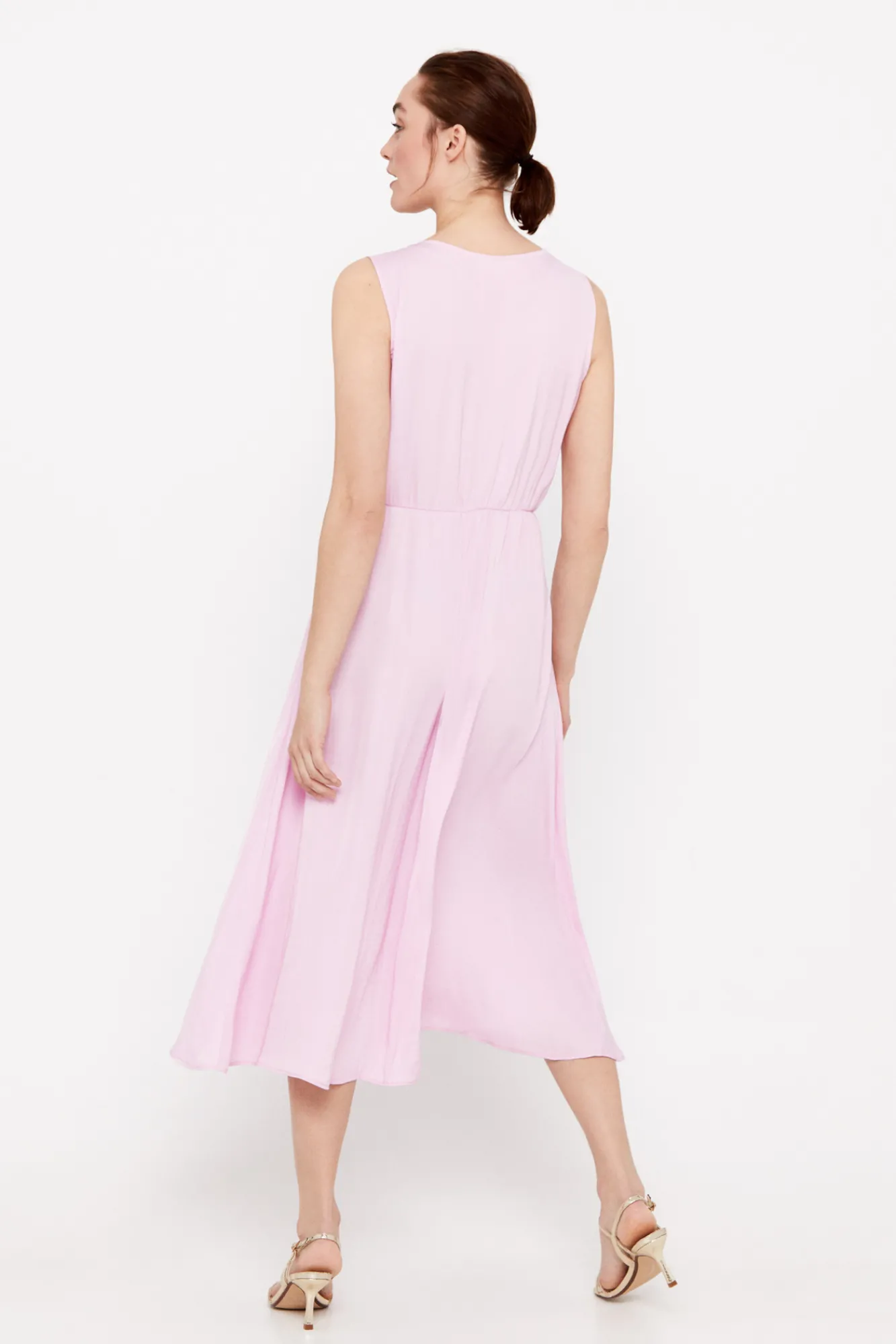 Cortefiel Vestido Satinado Sostenible Lila New