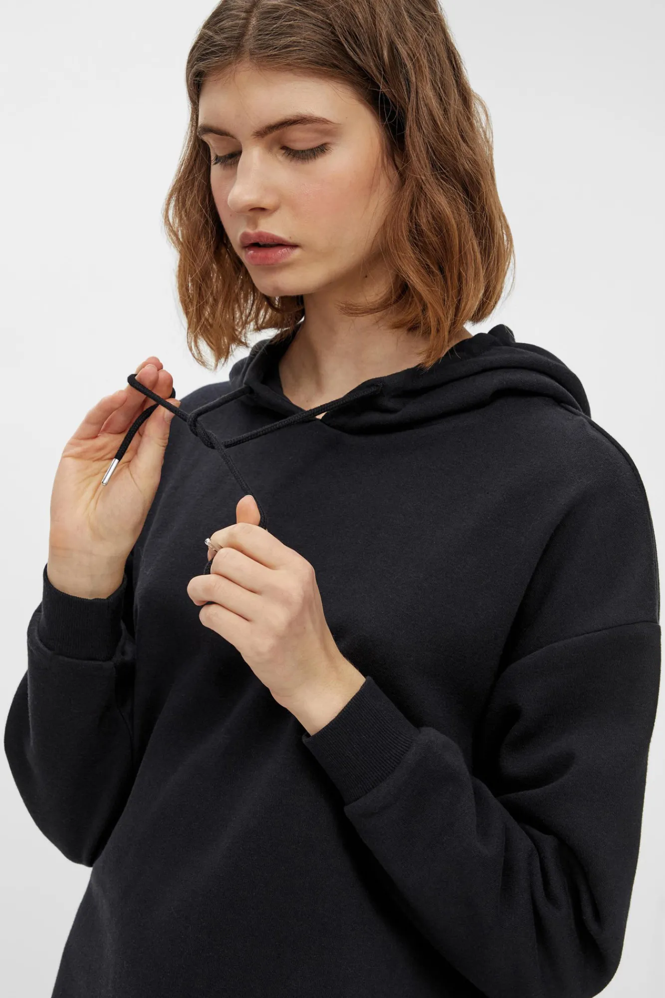 Pieces Vestido Sudadera Negro Hot