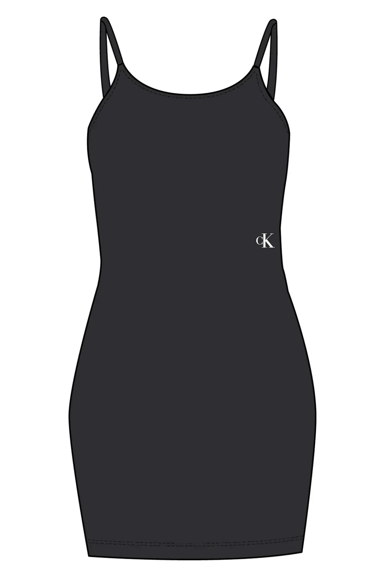 Calvin Klein Vestido Tirante Fino Negro Discount