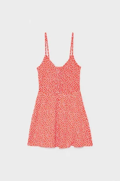 Inside Vestido Tirantes Frunce Rojo Clearance