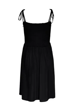 Only Vestido Tirantes Nido De Abeja Negro Outlet