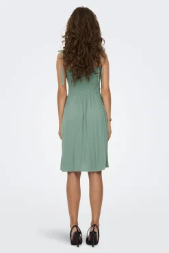 Only Vestido Tirantes Nido De Abeja Verde New