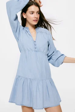 * Vestido Vaquero Tencel Azul Medio Online