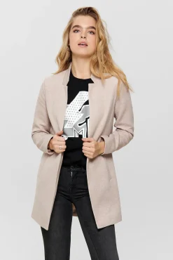 Only Woolen Cloth Coat With High Collar Gris Medio Outlet