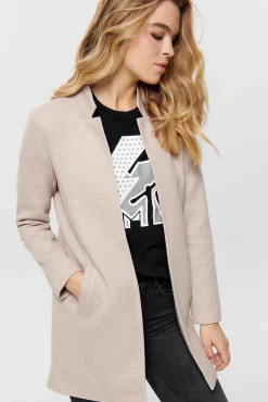 Only Woolen Cloth Coat With High Collar Gris Medio Outlet