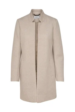 Only Woolen Cloth Coat With High Collar Gris Medio Outlet