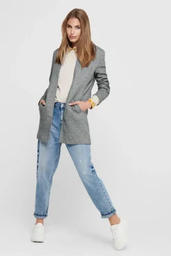 Only Woolen Cloth Coat With High Collar Gris Claro Best