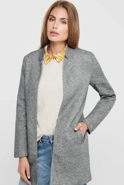 Only Woolen Cloth Coat With High Collar Gris Claro Best