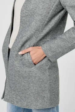 Only Woolen Cloth Coat With High Collar Gris Claro Best